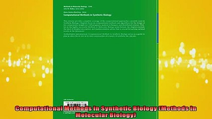 EBOOK ONLINE  Computational Methods in Synthetic Biology Methods in Molecular Biology  FREE BOOOK ONLINE