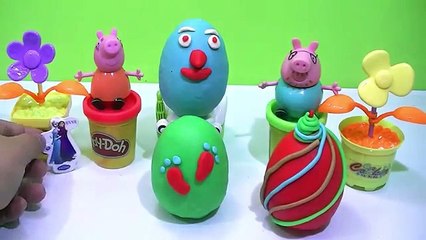 ANNA AND ELSA TOYS SURPRISE KINDER EGGS!!!!  Peppa pig Español Play doh DISNEY GAMES