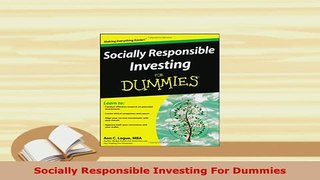 Download  Socially Responsible Investing For Dummies PDF Full Ebook