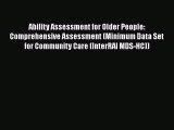 [PDF] Ability Assessment for Older People: Comprehensive Assessment (Minimum Data Set for Community