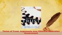 Read  Terms of Trust Arguments over Ethics in Australian Government Ebook Free