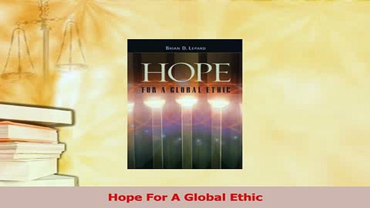Read  Hope For A Global Ethic Ebook Free