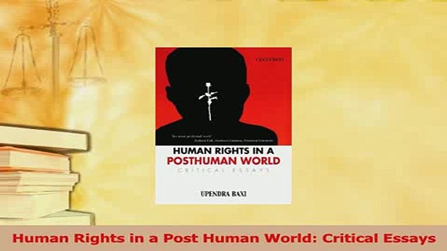 Read Human Rights in a Post Human World Critical Essays Ebook Free