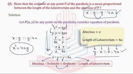 Application of Parabola and Question No.9