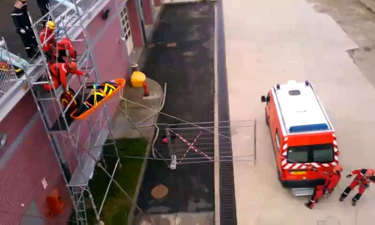 Entraînement des sapeurs-pompiers Grimp de Meurthe-et-Moselle, à Toul