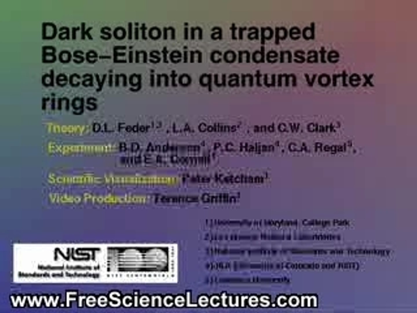Soliton Wave in a Bose-Einstein Condensa - video Dailymotion