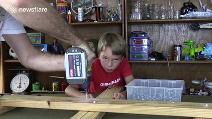 Dad makes awesome motorised spin chair ride for his kids