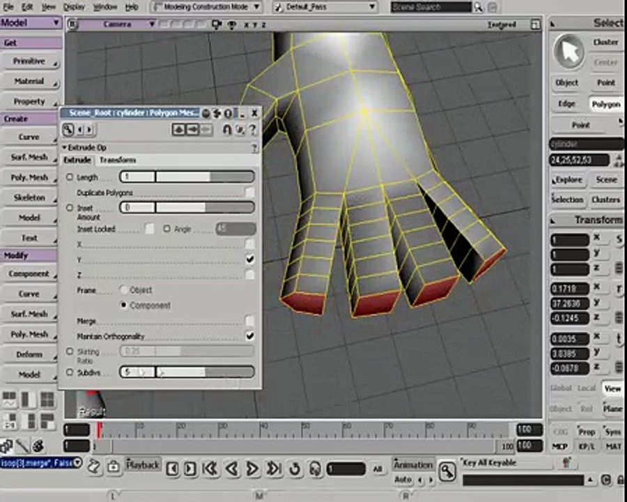 Hand Modeling in Softimage part 1