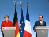 18e sommet des ministres franco-allemand : Angela Merkel et François Hollande en conférence de presse à Metz