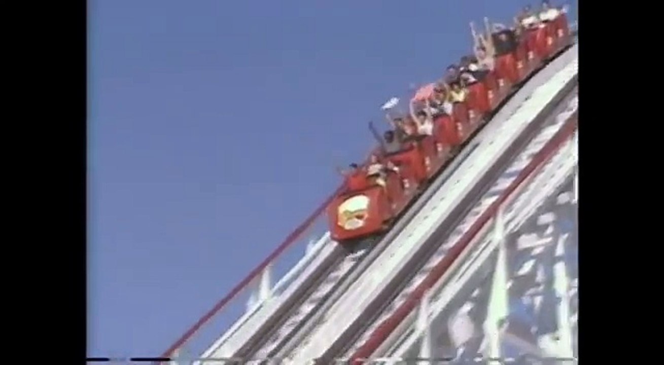 Retro Colossus Roller Coaster POV Six Flags Magic Mountain 1980s Wooden Rollercoaster