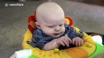 Baby sees his mother clearly for the first time after getting glasses