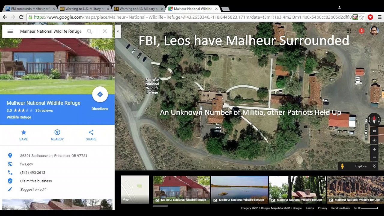 #Oregon #Malheur Refuge Surrounded by FBI and LEOs and An Unknown Number of #Patriots Still Held Up