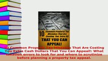 PDF  10 Common Property Tax Mistakes That Are Costing You Extra Cash Dollars That You Can Read Online
