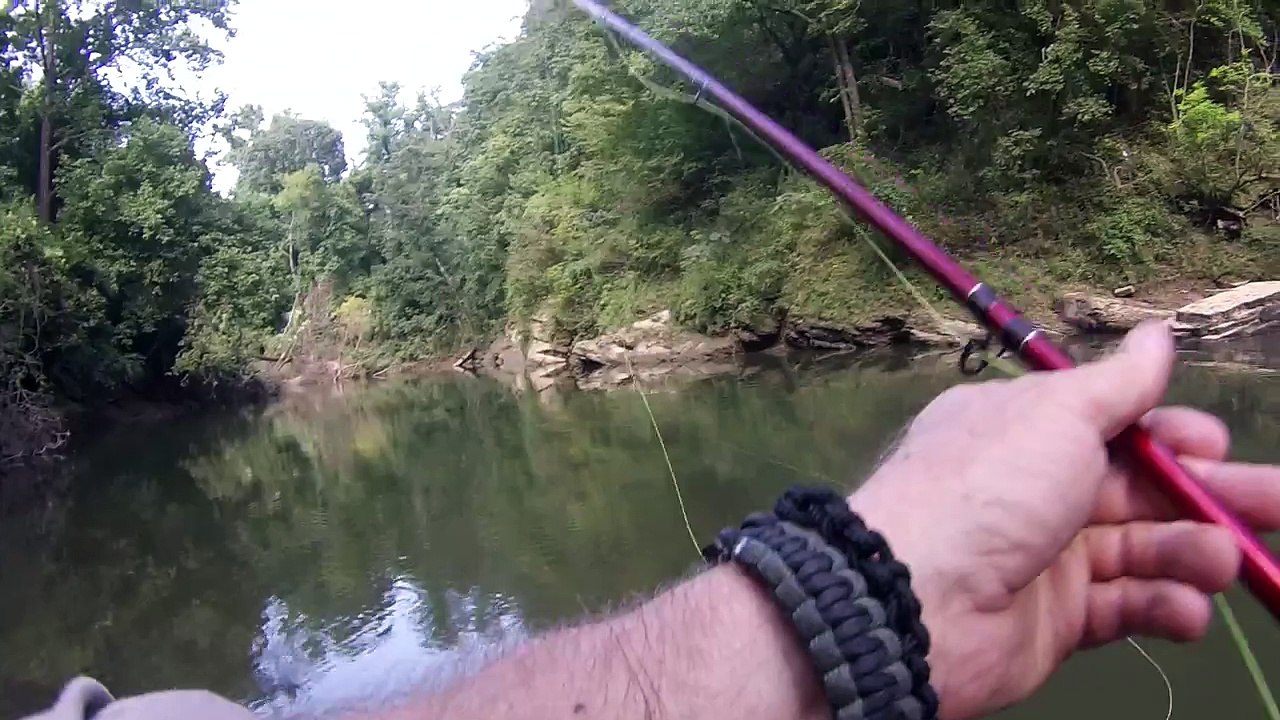 Fly fishing for bass on the Cahaba river