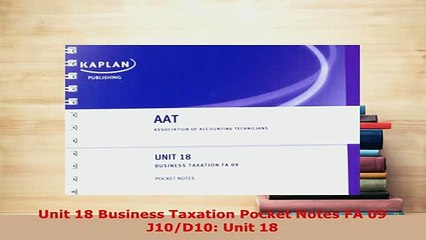 PDF  Unit 18 Business Taxation Pocket Notes FA 09 J10D10 Unit 18 Download Online