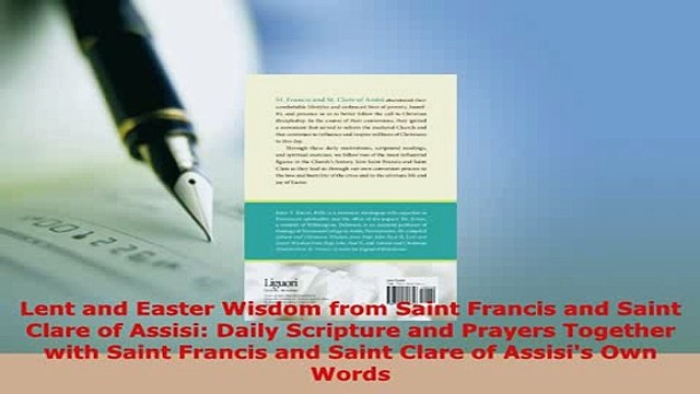 Download Lent and Easter Wisdom from Saint Francis and Saint Clare of Assisi Daily Scripture and Free Books
