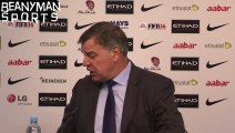 Manchester City 2-0 West Ham - Sam Allardyce On His West Ham Record