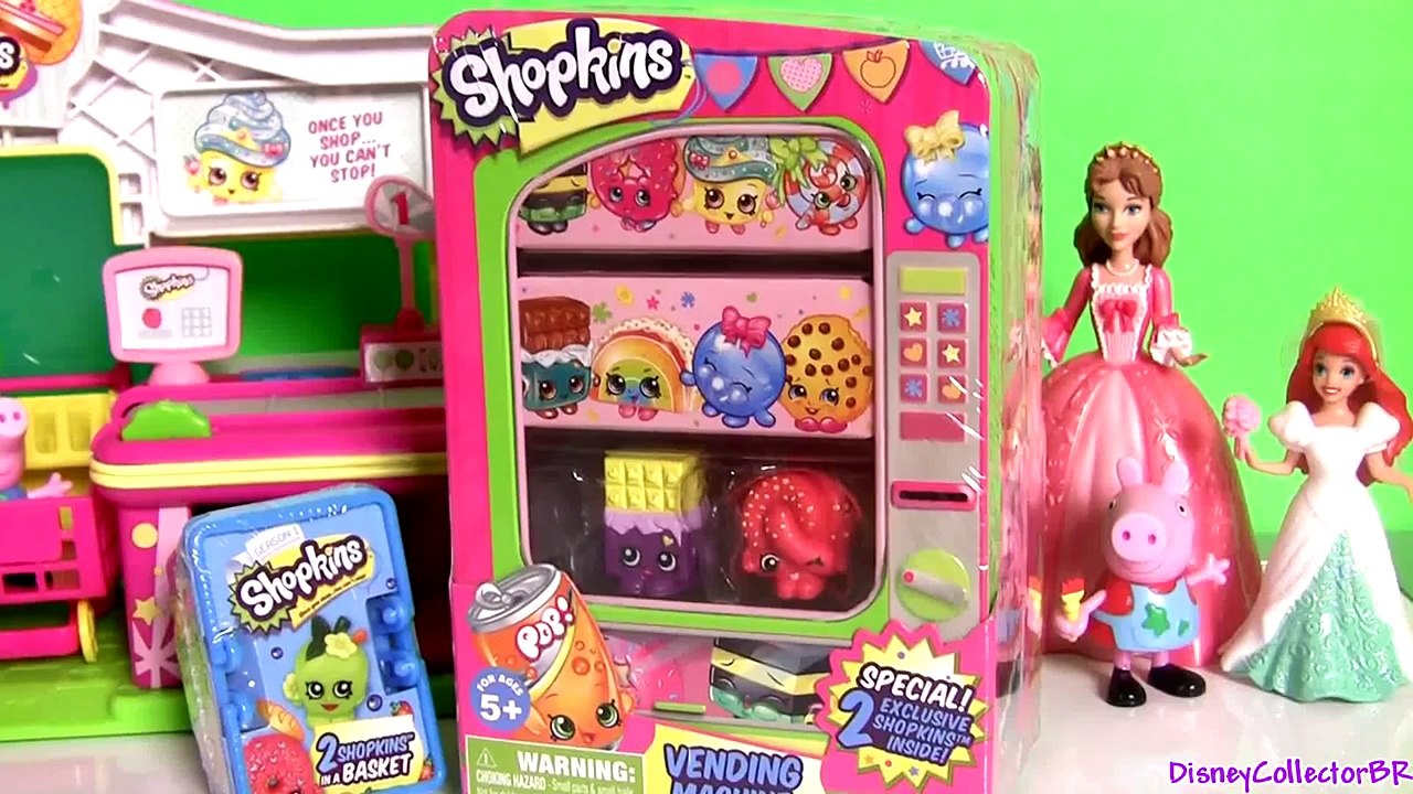 SHOPKINS VENDING MACHINE Disney Frozen Princess Anna Shopping with George From Peppa Pig Nickelodeon