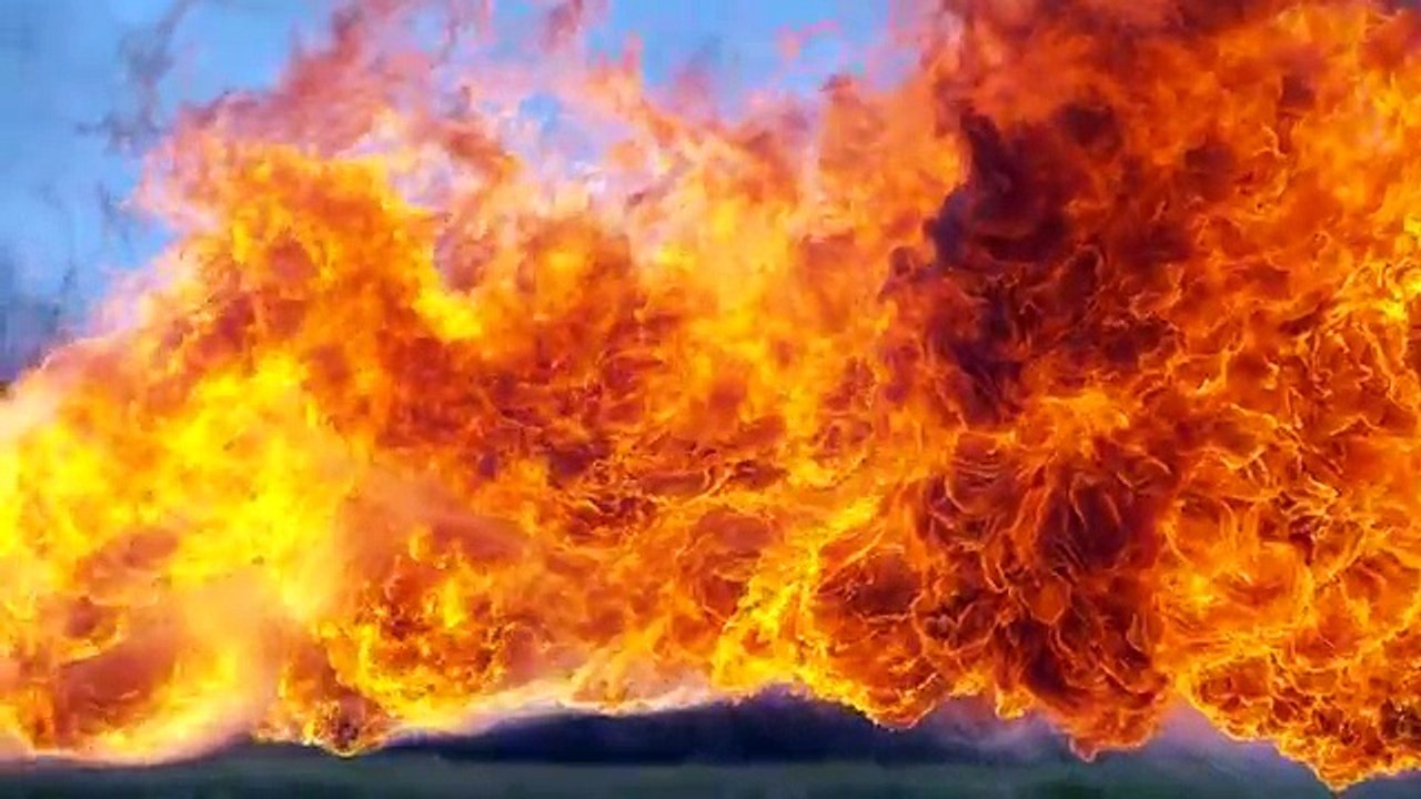 50 ft Flamethrower in 4K Slow Motion - The Slow Mo Guys