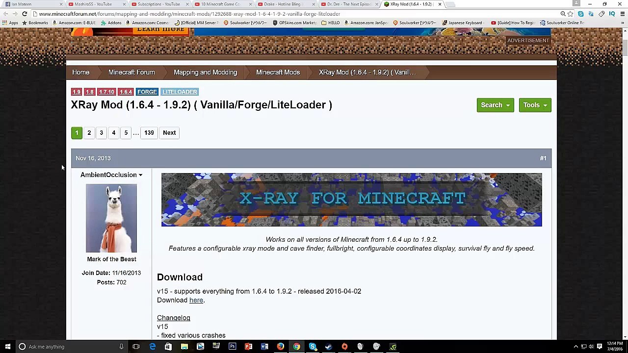 How to install X-RAY MOD for Minecraft 1.9/1.9.2/1.8/1.8.9