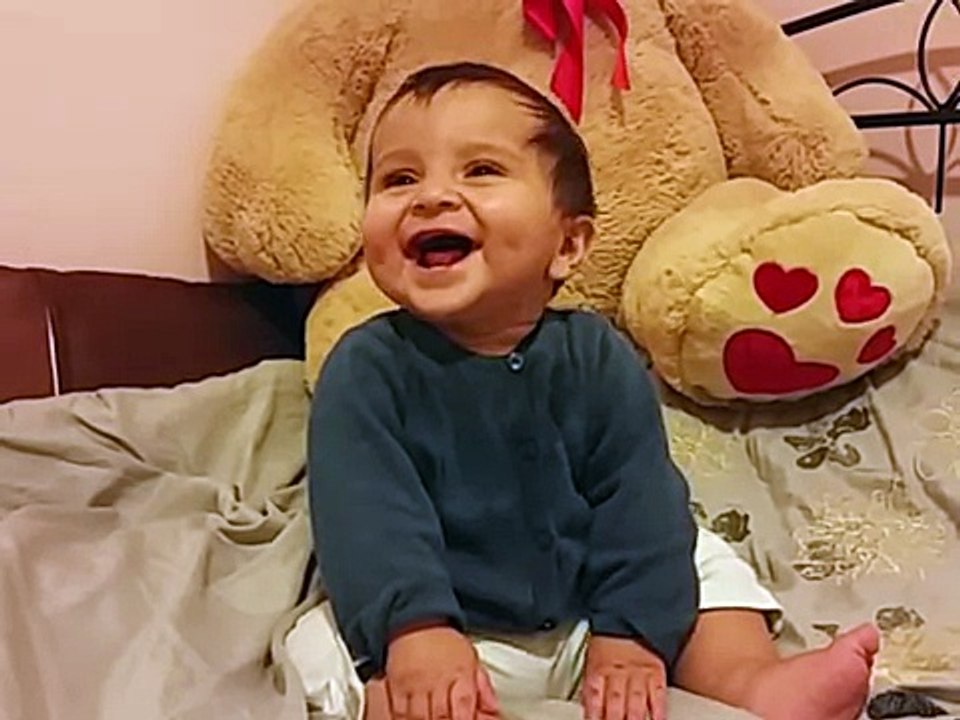 Baby laughing.
