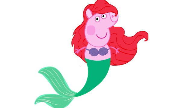 Peppa Pig princess Frozen Mermaid Rapunzel Cinderella drawing Painting 2016 Свинка Пеппа Принцессы