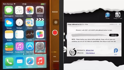 Como fazer o Jailbreak Untethered Pangu iOS 7 1 2 iPhone iPad