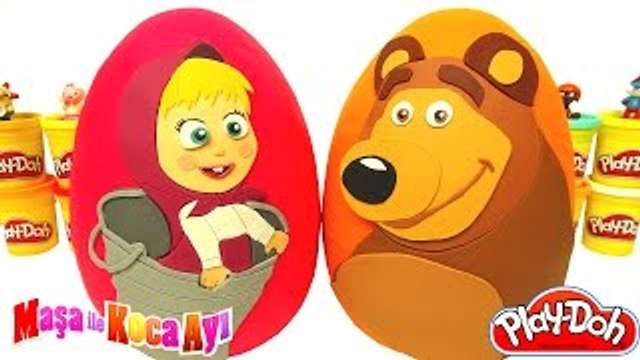 Maşa ile Koca Ayı 2 Sürpriz Yumurta Oyun Hamuru - Maşa Oyuncakları MLP Şirinler LPS Cicibiciler