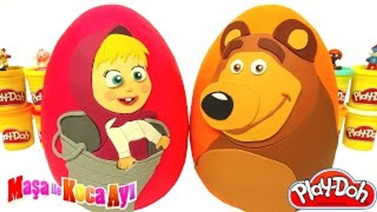 Maşa ile Koca Ayı 2 Sürpriz Yumurta Oyun Hamuru - Maşa Oyuncakları MLP Şirinler LPS Cicibiciler
