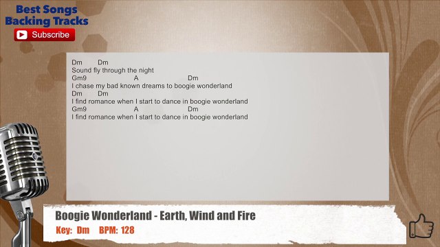 Boogie Wonderland - Earth, Wind and Fire Vocal Backing Track with chords and lyrics