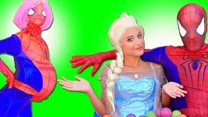 Spiderman vs Spiderbaby with frozen elsa, pink spidergirl & Spiderdog - Fun Superhero
