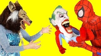 PINK SPIDERGIRL TWINS VS FROZEN ELSA SPIDERMAN VS JOKER SUPERHERO MAGIC SHOW VS BATMAN VS SUPERMAN