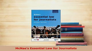 Read  McNaes Essential Law for Journalists Ebook Free