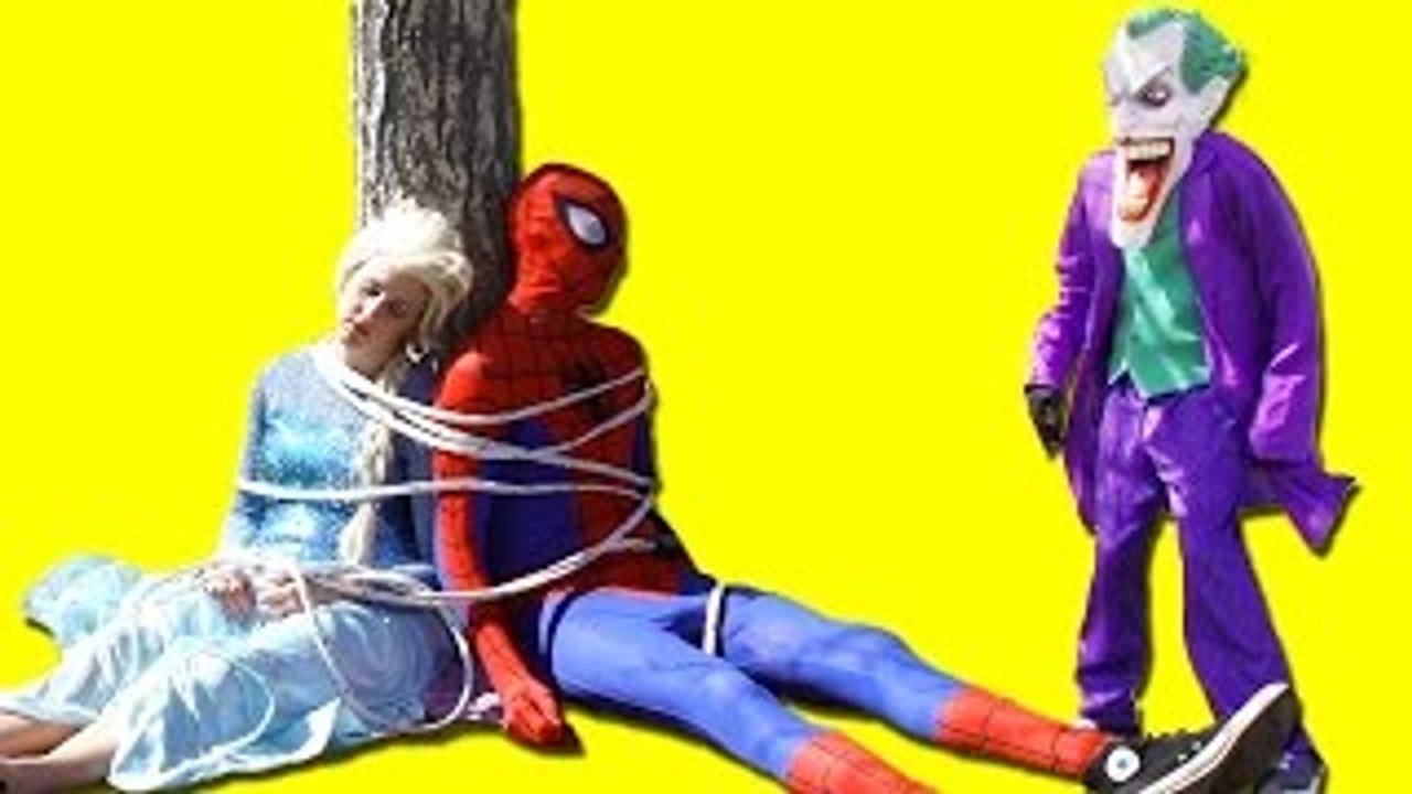 FROZEN ELSA & SPIDERMAN VS SPIDERKID VS FROZEN ANNA VS JOKER FAMILY COOKING SUPERHEROES IN REAL LIFE