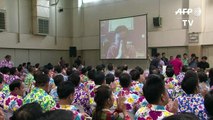 Toppled Thai party meets for Thaksin Skype address