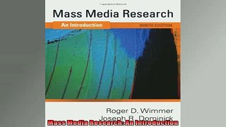 Mass Media Research An Introduction