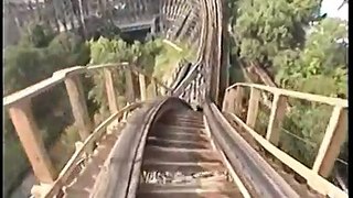 Original Texas Giant Wooden Roller Coaster Front Seat POV Six Flags Over Texas