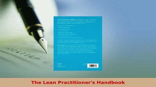 PDF  The Lean Practitioners Handbook Read Full Ebook