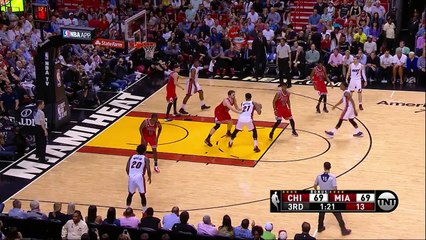 Doug McDermott Tackles Hassan Whiteside, Gets T d Up   Bulls vs Heat   April 7, 2016   NBA