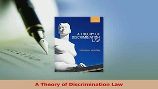 Read  A Theory of Discrimination Law Ebook Free