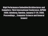 Read High Performance Embedded Architectures and Compilers: Third International Conference