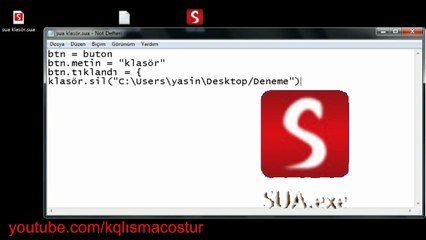 Sua Yerli yazılım dersi 3(Buton ile klasör yönetimi)