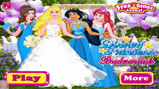 Disney Princess Bridesmaids - Princess Aurora Ariel Belle and Jasmine Wedding Dress Up