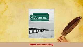 PDF  MBA Accounting Download Full Ebook