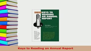 PDF  Keys to Reading an Annual Report Download Online