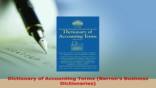 PDF  Dictionary of Accounting Terms Barrons Business Dictionaries Download Full Ebook
