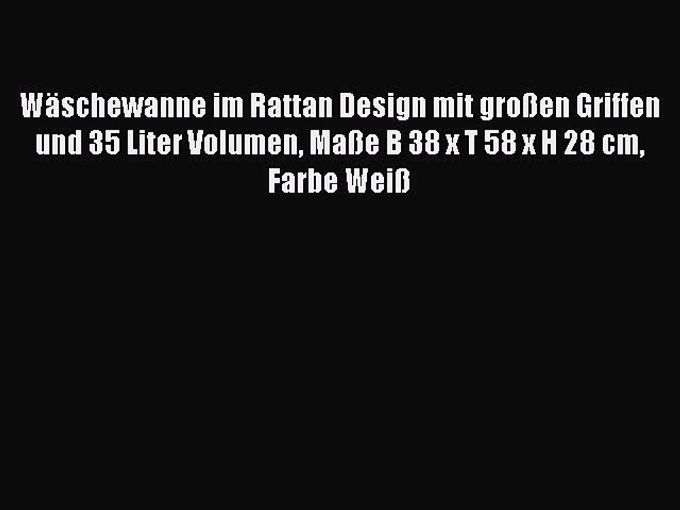 NEUES PRODUKT Zum Kaufen W?schewanne im Rattan Design mit gro?en Griffen und 35 Liter Volumen