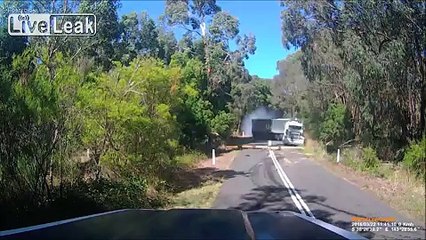 Truckdriver helps lady after accident but then, ... wait for it ???