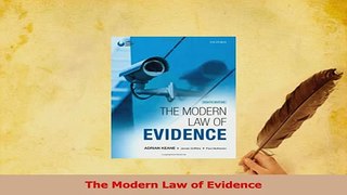 Read  The Modern Law of Evidence Ebook Free