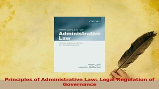 Download  Principles of Administrative Law Legal Regulation of Governance Ebook Free